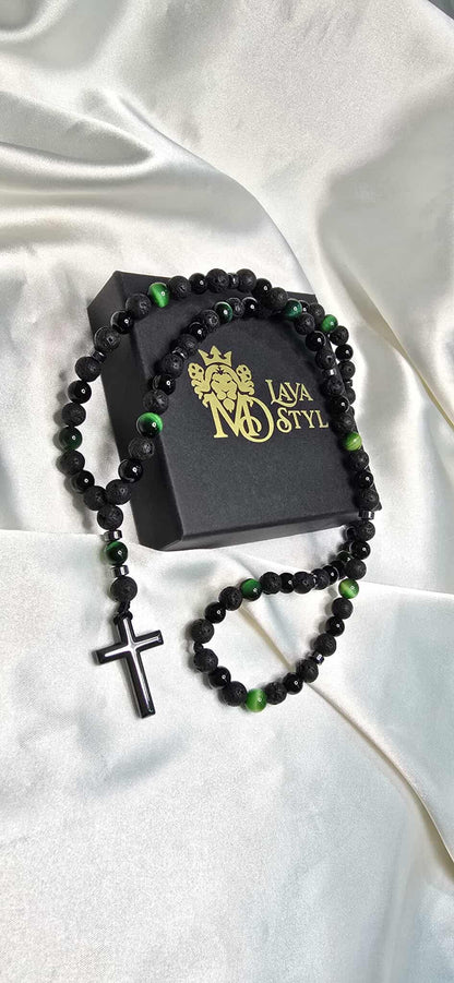 Náhrdelník v tvare Ruženca Tiger Glow 2