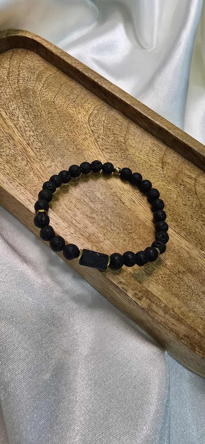 Lava Stone & Tourmaline – partnerský náramok