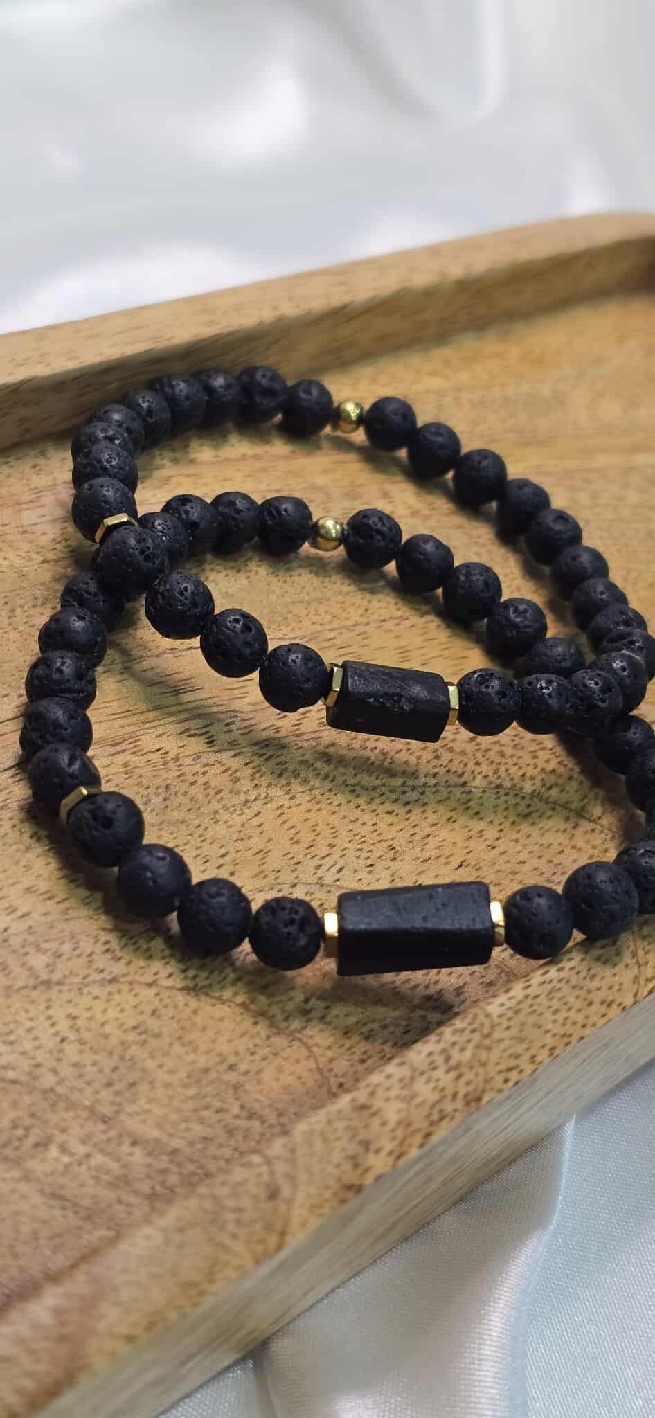 Lava Stone & Tourmaline – partnerský náramok