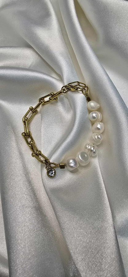 Duo Gold Pearl Bracelet