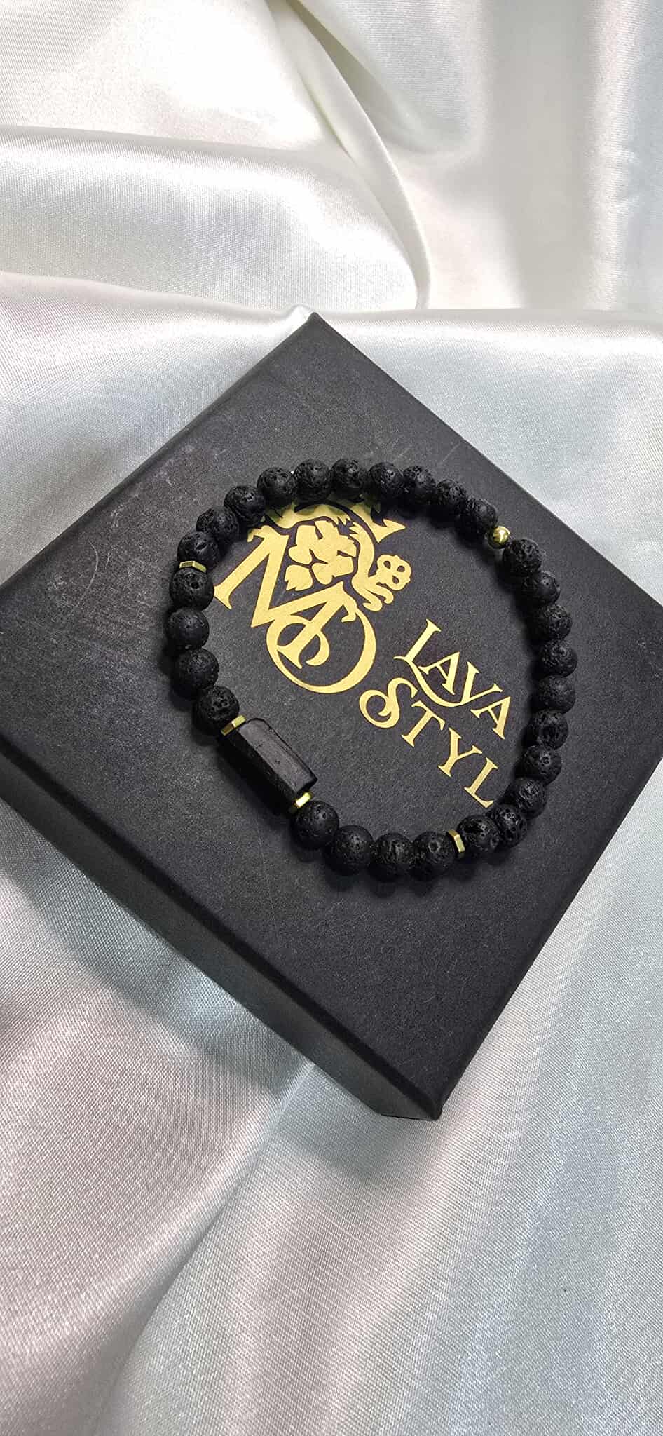 Lava Stone & Tourmaline – partnerský náramok