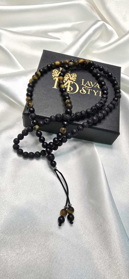 Tiger Veil Slim – pánsky minerálový náhrdelník 6 mm