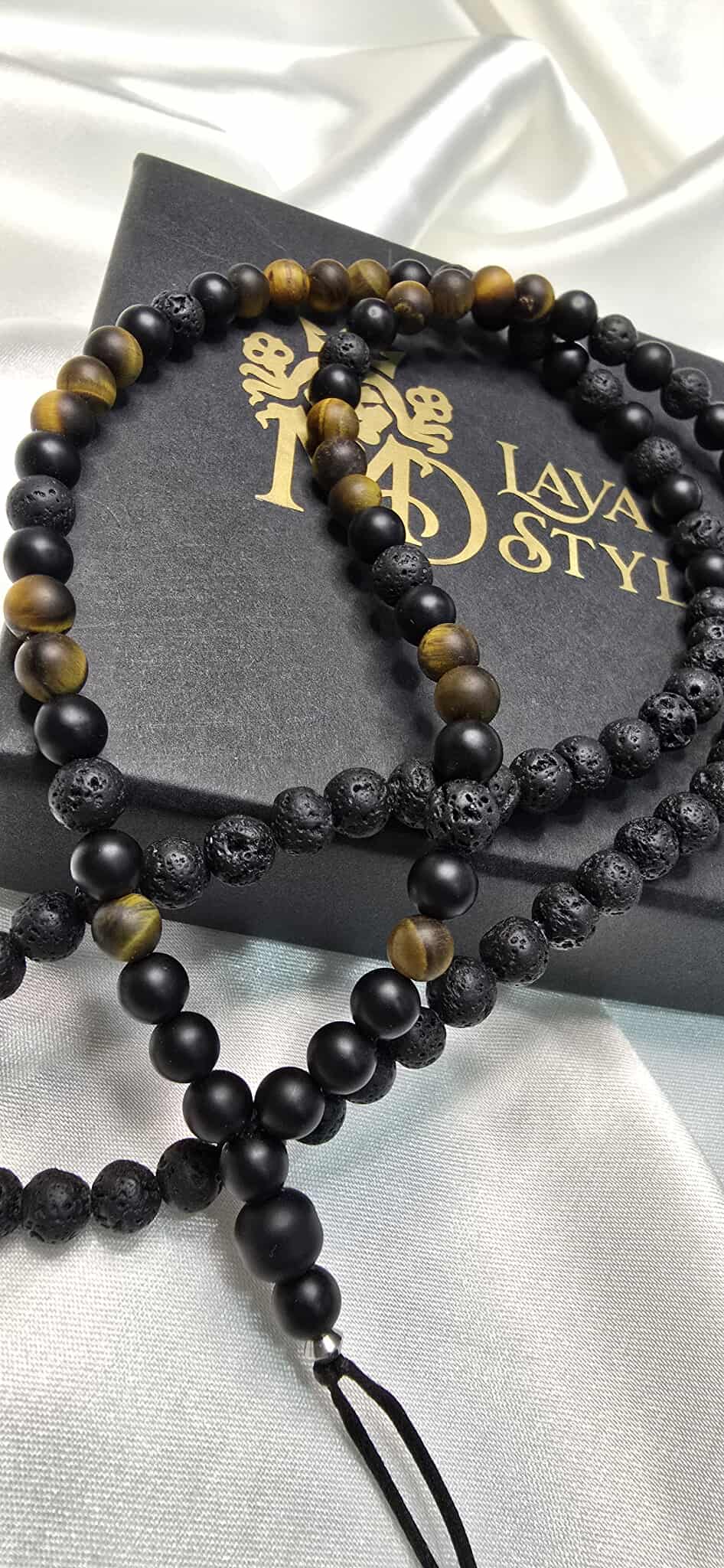 Tiger Veil Slim – pánsky minerálový náhrdelník 6 mm