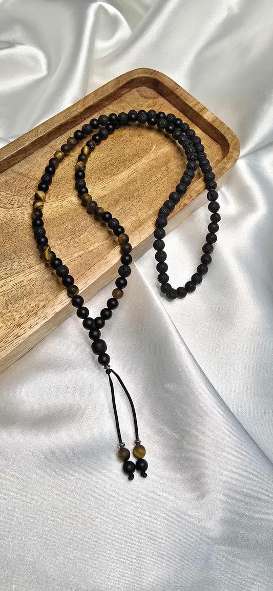 Tiger Veil Slim – pánsky minerálový náhrdelník 6 mm