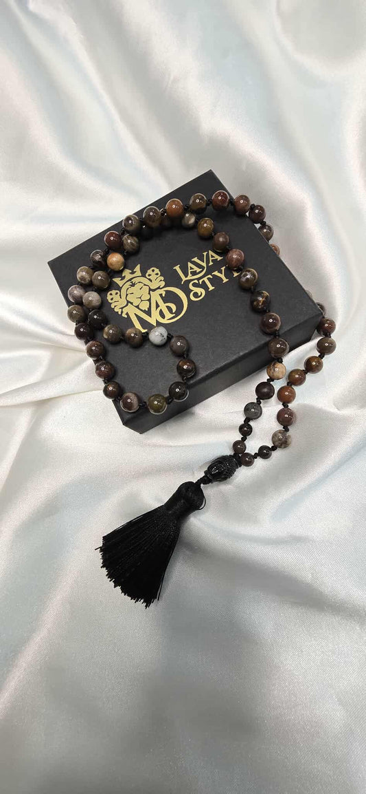 Minerálny náhrdelník Skamenené drevo – Buddha