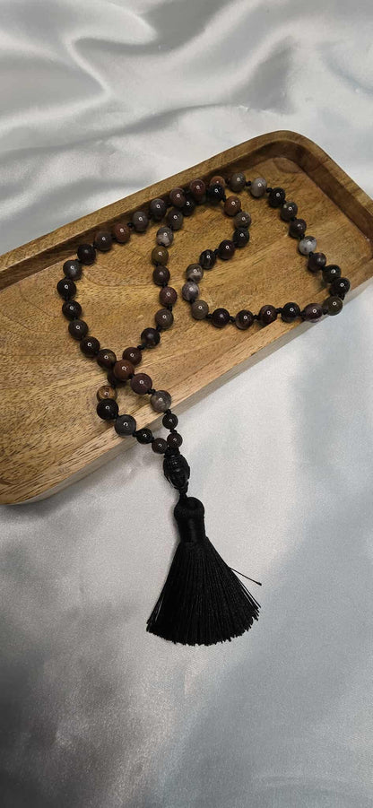 Minerálny náhrdelník Skamenené drevo – Buddha