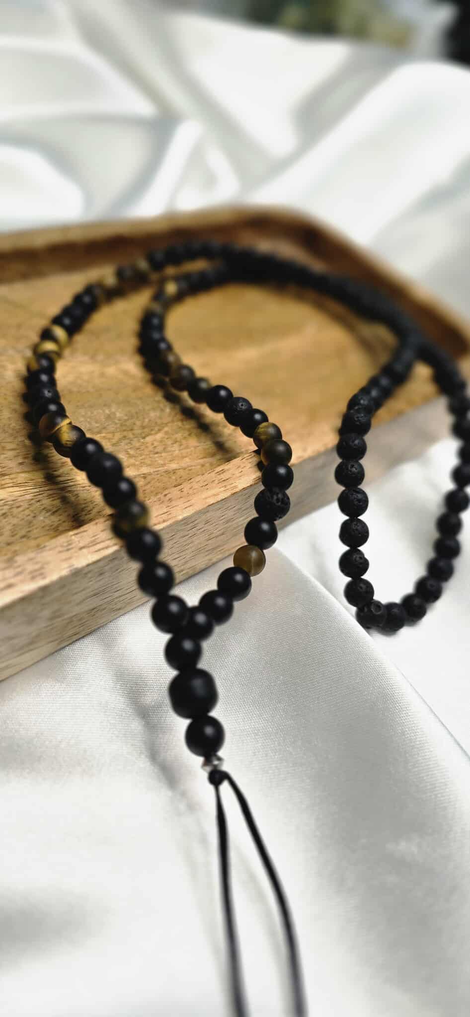 Tiger Veil Slim – pánsky minerálový náhrdelník 6 mm