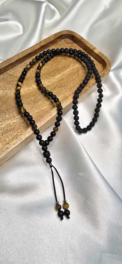 Tiger Veil Slim – pánsky minerálový náhrdelník 6 mm