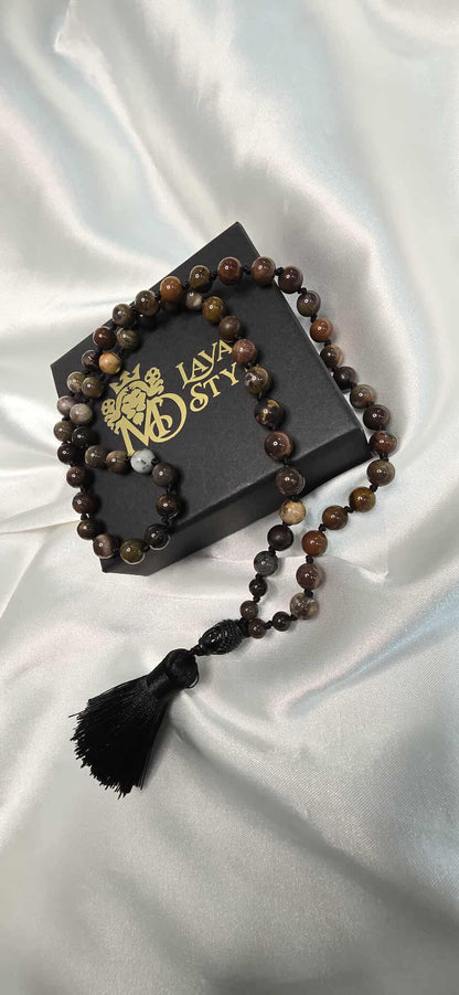 Minerálny náhrdelník Skamenené drevo – Buddha