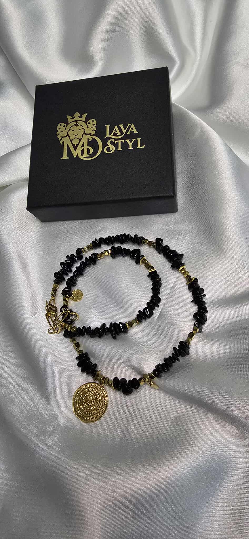 Dámsky minerálny náhrdelník Turmalín – Keltská minca