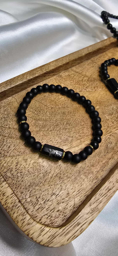 Onyx Stone & Tourmaline – partnerský náramok