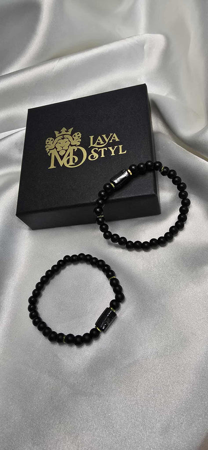 Onyx Stone & Tourmaline – partnerský náramok