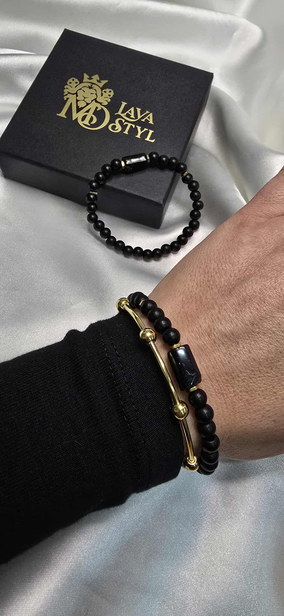 Onyx Stone & Tourmaline – partnerský náramok