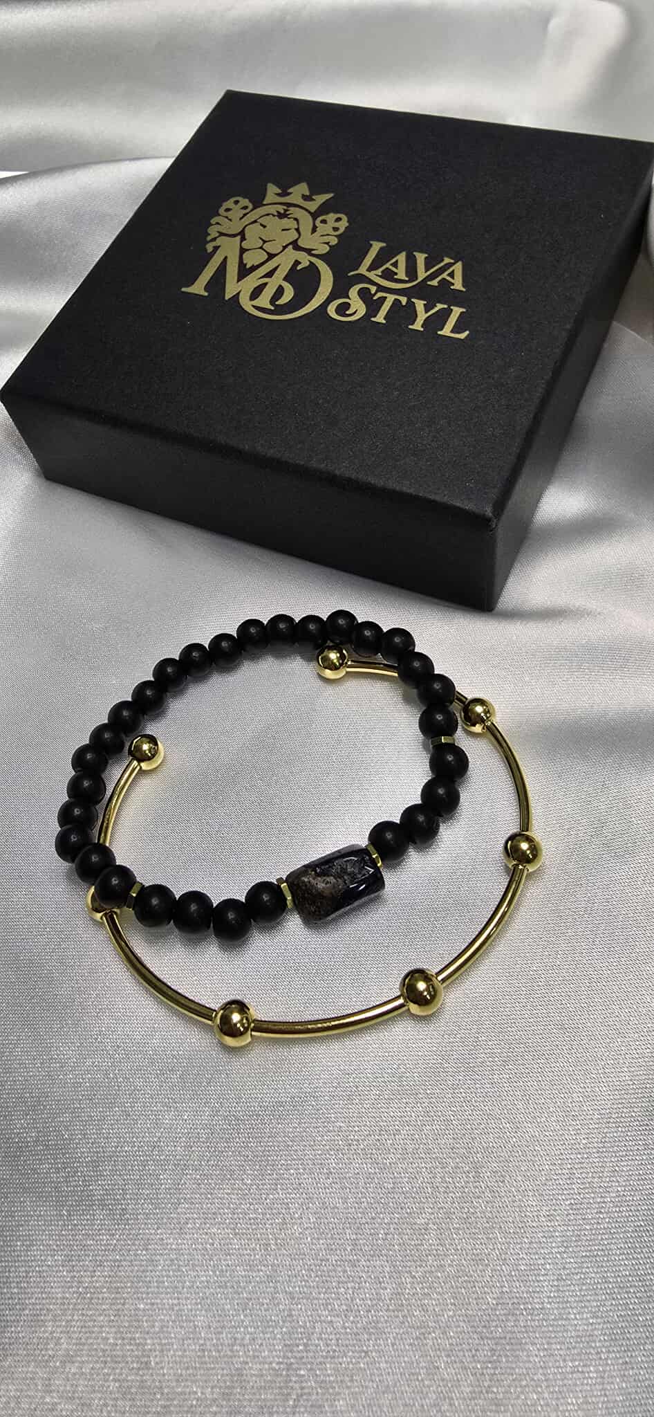 Onyx Stone & Tourmaline – partnerský náramok