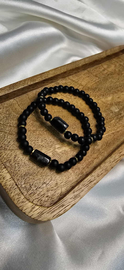 Onyx Stone & Tourmaline – partnerský náramok