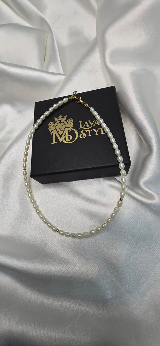 Perlový náhrdelník „Rice Pearl“ – Riečne perly v tvare ryže